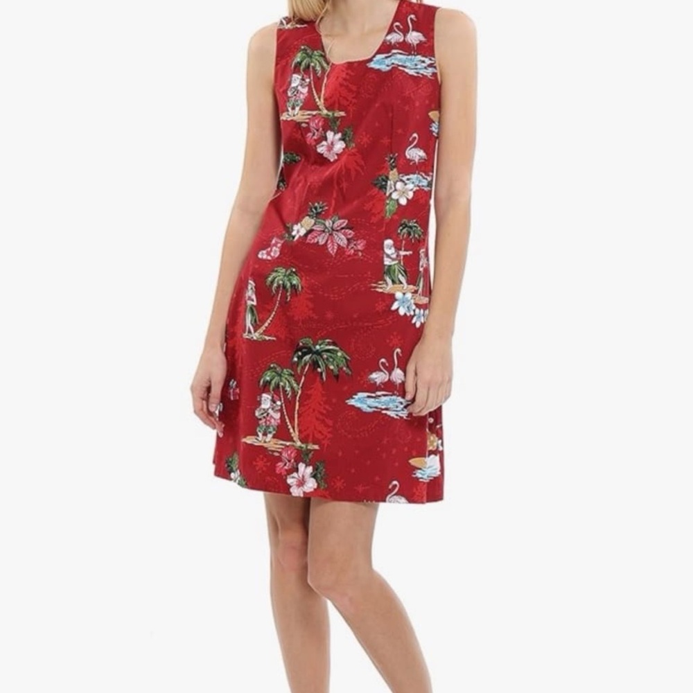 Hawaiian hangover Red Tropical Print Dress